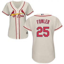 St.Louis Cardinals #25 Dexter Fowler Cream Alternate Womens Stitched MLB Jersey