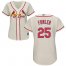 St.Louis Cardinals #25 Dexter Fowler Cream Alternate Womens Stitched MLB Jersey