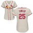 St.Louis Cardinals #25 Dexter Fowler Cream Alternate Womens Stitched MLB Jersey