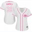 Cincinnati Reds #32 Matt Harvey White/Pink Fashion Womens Stitched MLB Jersey