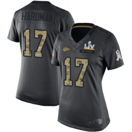 Nike Kansas City Chiefs #17 Mecole Hardman Black Womens Super Bowl LV Bound Stitched NFL Limited 2016 Salute to Service Jersey