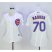 Chicago Cubs #70 Joe Maddon White(Blue Strip) Womens Home Stitched MLB Jersey