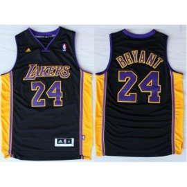 Los Angeles Lakers 24 Kobe Bryant Black Revolution 30 Swingman NBA Jerseys Purple Number 2013 New Style Cheap