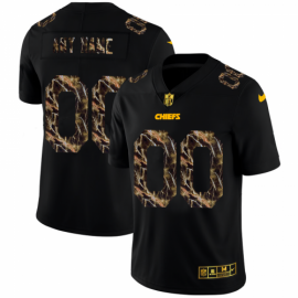 Kansas City Chiefs Custom Mens Black Nike Flocked Lightning Vapor Limited NFL Jersey