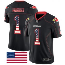 Nike Arizona Cardinals #1 Kyler Murray Black Mens Stitched NFL Limited Rush USA Flag Jersey