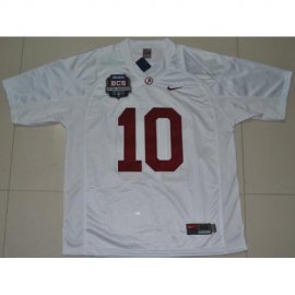 Alabama Crimson Tide 10 AJ McCarron White 2012 BCS Patch College Football Jersey