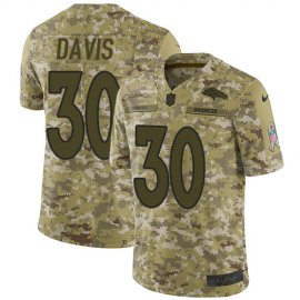 Nike Denver Broncos #30 Terrell Davis Camo Youth Stitched NFL Limited 2018 Salute to Service Jersey