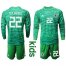 Germany #22 Ter Stegen Green Goalkeeper Long Sleeves Kid Soccer Country Jersey