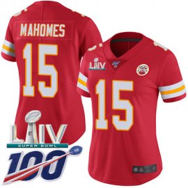 Nike Kansas City Chiefs #15 Patrick Mahomes Red Super Bowl LIV 2020 Team Color Womens Stitched NFL 100th Season Vapor Untouchable Limited Jersey