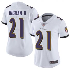 Nike Baltimore Ravens #21 Mark Ingram II White Womens Stitched NFL Vapor Untouchable Limited Jersey
