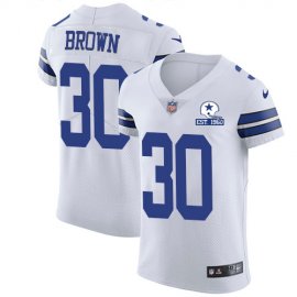 Nike Dallas Cowboys #30 Anthony Brown White Mens Stitched With Established In 1960 Patch NFL New Elite Jersey