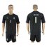 Italy #1 Buffon Black Goalkeeper Soccer Country Jersey