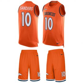 Nike Denver Broncos #10 Emmanuel Sanders Orange Team Color Mens Stitched NFL Limited Tank Top Suit Jersey
