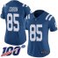 Nike Indianapolis Colts #85 Eric Ebron Royal Blue Womens Stitched NFL Limited Rush 100th Season Jersey