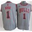 Chicago Bulls 1 Derrick Rose Grey Static Fashion Swingman NBA Jersey Cheap