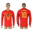 Belgium #10 E.HAZARD Home 2018 FIFA World Cup Long Sleeve Thailand Soccer Jersey