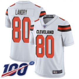 Nike Cleveland Browns #80 Jarvis Landry White Mens Stitched NFL 100th Season Vapor Limited Jersey