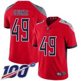 Nike Tennessee Titans #49 Nick Dzubnar Red Mens Stitched NFL Limited Inverted Legend 100th Season Jersey