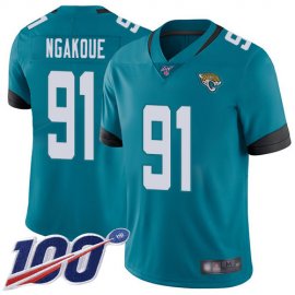 Nike Jacksonville Jaguars #91 Yannick Ngakoue Teal Green Alternate Mens Stitched NFL 100th Season Vapor Limited Jersey