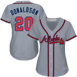 Atlanta Braves #20 Josh Donaldson Grey Road Womens Stitched MLB Jersey