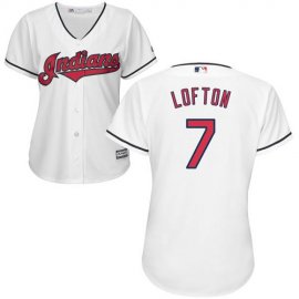 Cleveland Indians #7 Kenny Lofton White Home Womens Stitched MLB Jersey