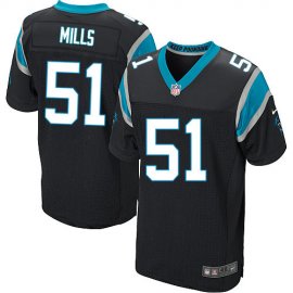 Nike Carolina Panthers #51 Sam Mills Black Team Color Mens Stitched NFL Elite Jersey
