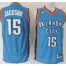 Oklahoma City Thunder 15 Reggie Jackson Blue Revolution 30 Swingman NBA Jerseys Cheap