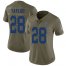 Nike Indianapolis Colts #28 Jonathan Taylor Olive Womens Stitched NFL Limited 2017 Salute To Service Jersey