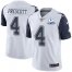 Nike Dallas Cowboys #4 Dak Prescott White Mens Stitched With Established In 1960 Patch NFL Limited Rush Jersey