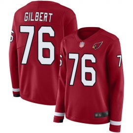 Nike Arizona Cardinals #76 Marcus Gilbert Red Team Color Womens Stitched NFL Limited Therma Long Sleeve Jersey
