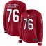 Nike Arizona Cardinals #76 Marcus Gilbert Red Team Color Womens Stitched NFL Limited Therma Long Sleeve Jersey