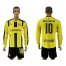 Dortmund #10 Mkhitaryan Home Long Sleeves Soccer Club Jersey