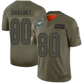 Nike New York Jets #80 Wayne Chrebet Camo Mens Stitched NFL Limited 2019 Salute To Service Jersey
