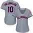 Cleveland Indians #10 Edwin Encarnacion Grey Road Womens Stitched MLB Jersey