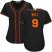 San Francisco Giants #9 Brandon Belt Black Alternate Womens Stitched MLB Jersey
