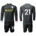 Manchester City #21 Silva Away Long Sleeves Soccer Club Jersey