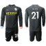 Manchester City #21 Silva Away Long Sleeves Soccer Club Jersey