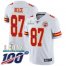 Nike Kansas City Chiefs #87 Travis Kelce White Super Bowl LIV 2020 Mens Stitched NFL 100th Season Vapor Untouchable Limited Jersey