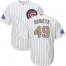 Chicago Cubs #49 Jake Arrieta White(Blue Strip) 2017 Gold Program Cool Base Stitched Youth MLB Jersey