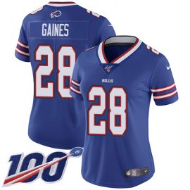 Nike Buffalo Bills #28 E.J. Gaines Royal Blue Team Color Womens Stitched NFL 100th Season Vapor Untouchable Limited Jersey