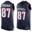 Nike New England Patriots #87 Rob Gronkowski Navy Blue Team Color Mens Stitched NFL Limited Tank Top Jersey