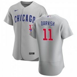 Chicago Cubs #11 Yu Darvish Mens Nike Gray Road 2020 Authentic Team Jersey
