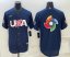 Mens USA Baseball Blank 2023 Navy World Baseball Big Logo Classic Stitched Jerseys