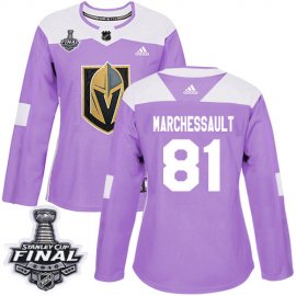 Adidas Vegas Golden Knights #81 Jonathan Marchessault Purple Authentic Fights Cancer 2018 Stanley Cup Final Womens Stitched NHL Jersey