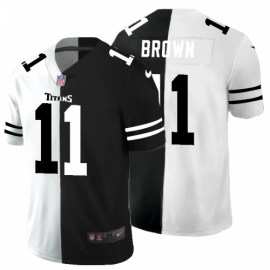 Tennessee Titans #11 A.J. Brown Mens Black V White Peace Split Nike Vapor Untouchable Limited NFL Jersey
