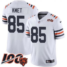 Nike Chicago Bears #85 Cole Kmet White Alternate Mens Stitched NFL Vapor Untouchable Limited 100th Season Jersey