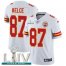 Nike Kansas City Chiefs #87 Travis Kelce White Super Bowl LIV 2020 Youth Stitched NFL Vapor Untouchable Limited Jersey