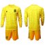 Spain Blank Yellow Long Sleeves Goalkeeper Soccer Country Jersey
