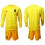 Spain Blank Yellow Long Sleeves Goalkeeper Soccer Country Jersey