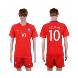 Chile #10 Valdivia Home Soccer Country Jersey